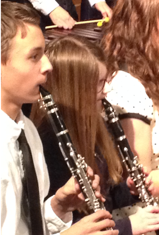 Caroline playing her clarinet